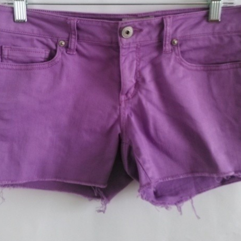 Aeropostale Purple Cut Off Jean Shorts Summer 3/4